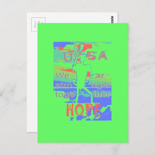 United in Hope: samen sterker - Vibrant USA Briefkaart (Voorkant / Achterkant)