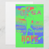United in Hope: samen sterker - Vibrant USA Briefpapier (Voorkant / Achterkant)