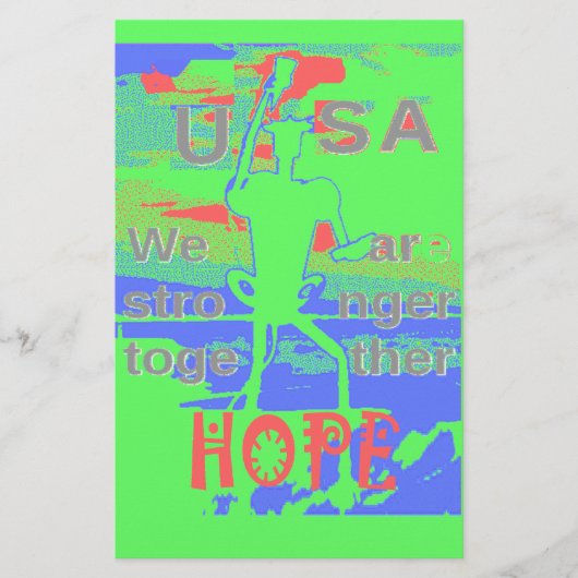 United in Hope: samen sterker - Vibrant USA Briefpapier (Voorkant)