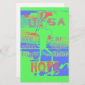 United in Hope: samen sterker - Vibrant USA Briefpapier (Voorkant / Achterkant)