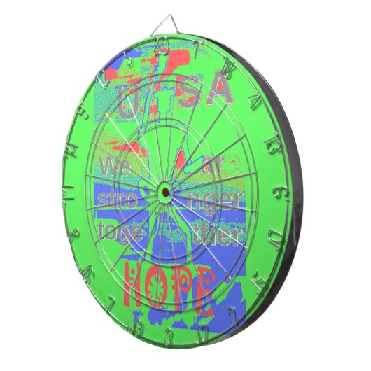United in Hope: samen sterker - Vibrant USA Dartbord (Voorkant Rechts)