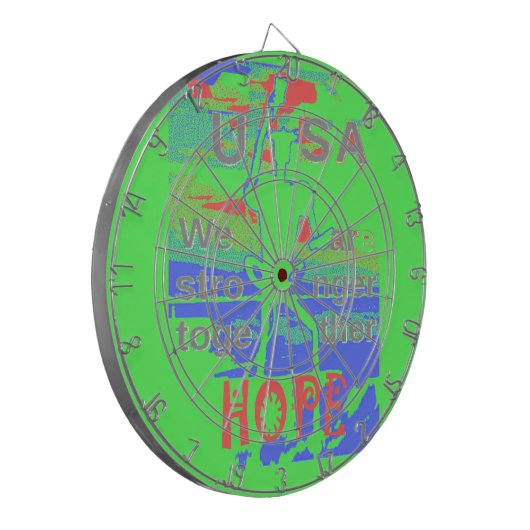 United in Hope: samen sterker - Vibrant USA Dartbord (Voorkant Links)