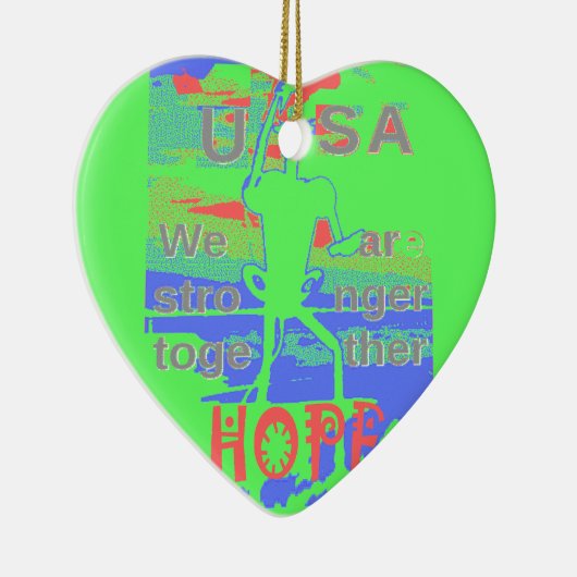 United in Hope: samen sterker - Vibrant USA Keramisch Ornament