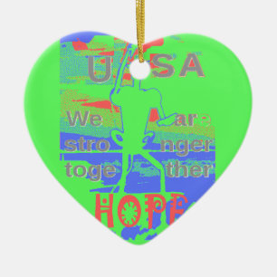 United in Hope: samen sterker - Vibrant USA Keramisch Ornament