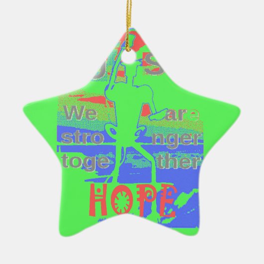 United in Hope: samen sterker - Vibrant USA Keramisch Ornament (Voorkant)