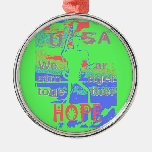 United in Hope: samen sterker - Vibrant USA Metalen Ornament (Voorkant)