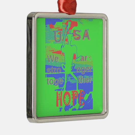 United in Hope: samen sterker - Vibrant USA Metalen Ornament (Rechts)