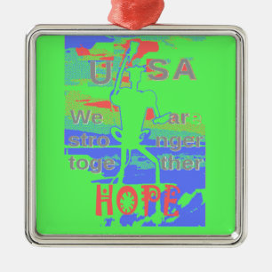United in Hope: samen sterker - Vibrant USA Metalen Ornament