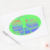 United in Hope: samen sterker - Vibrant USA Ovale Sticker (Envelop)