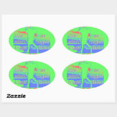 United in Hope: samen sterker - Vibrant USA Ovale Sticker (Vel)