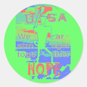 United in Hope: samen sterker - Vibrant USA Ronde Sticker