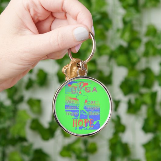 United in Hope: samen sterker - Vibrant USA Sleutelhanger (Hand)