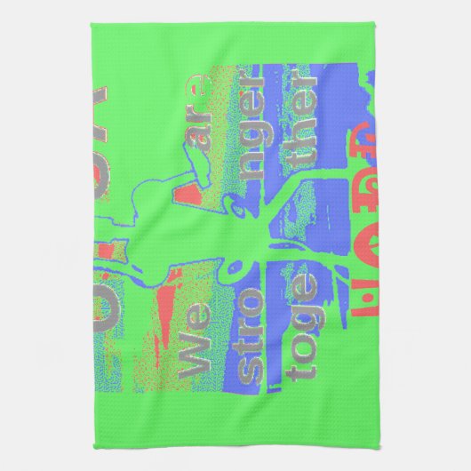 United in Hope: samen sterker - Vibrant USA Theedoek (Verticaal)