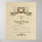 "United in Marriage" huwelijkscertificaat Poster (Voorkant)