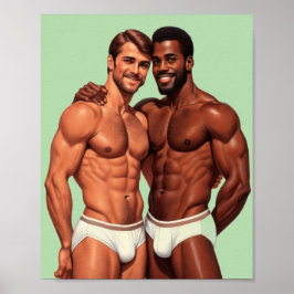 United in Vigor: A Golden Era Duo Male Portrait Poster