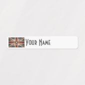 United Kingdom Art Deco Flag Waterproof Name Label (Design 1)