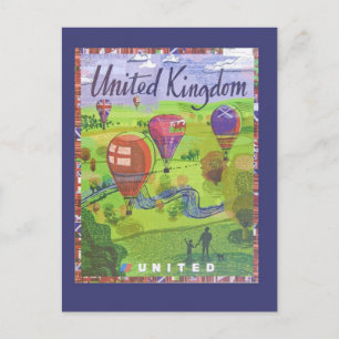 United Kingdom Balloon Travel Briefkaart