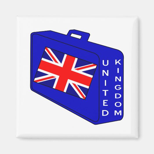 United Kingdom Blue Luggage Magneet (Voorkant)