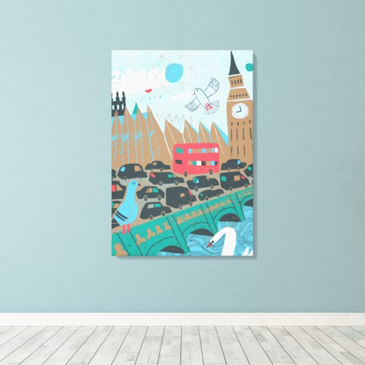 United Kingdom City Scene Canvas Afdruk (Insitu (Houten vloer))