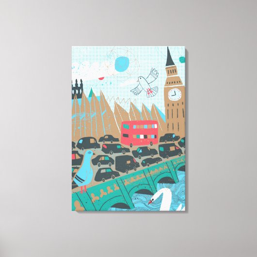 United Kingdom City Scene Canvas Afdruk (Voorkant)