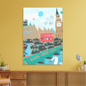 United Kingdom City Scene Canvas Afdruk (Insitu (Woonkamer))