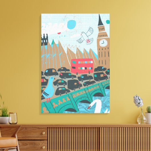 United Kingdom City Scene Canvas Afdruk (Insitu (Woonkamer))