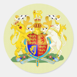 United Kingdom Coat of Arms detail Ronde Sticker