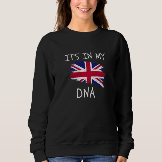 United Kingdom Flag It's in my DNA Patriotic Briti Trui (Voorkant)