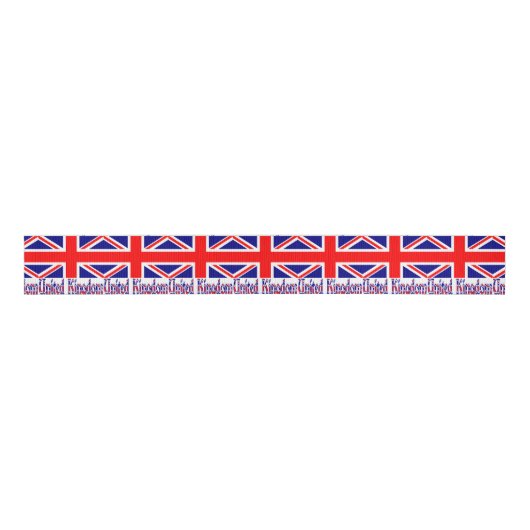 United Kingdom Flg en Word Vinque Grosgrain Lint (Voorkant)