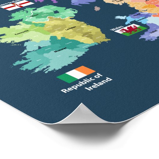 United Kingdom Map - England County Poster (Hoek)