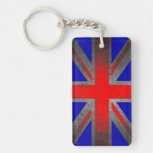 United Kingdom neon grunge flag rechthoek sleutelh Sleutelhanger
