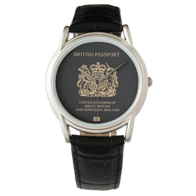 United Kingdom passport wristwatch Horloge (Voorkant)