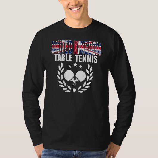 United Kingdom Ping Pong     UK Table Tennis Suppo T-shirt (Voorkant)