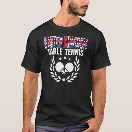 United Kingdom Ping Pong     UK Table Tennis Suppo T-shirt (Voorkant)