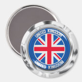 United Kingdom Round Emblem Magneet (Voorkant / Achterkant)