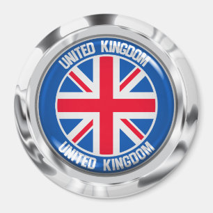United Kingdom Round Emblem Magneet