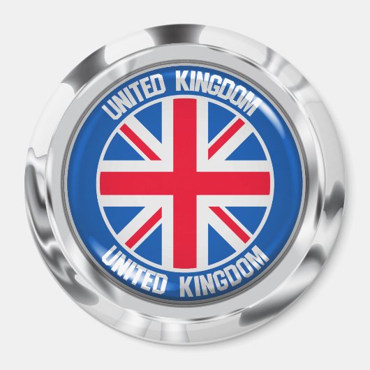 United Kingdom Round Emblem Magneet (Voorkant)