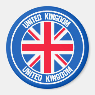 United Kingdom Round Emblem Magneet