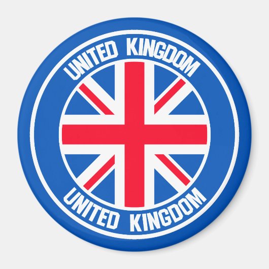 United Kingdom Round Emblem Magneet (Voorkant)