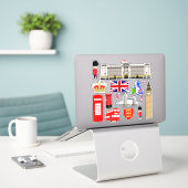 United Kingdom Souvenir Contour Sticker (Laptop op bureau)