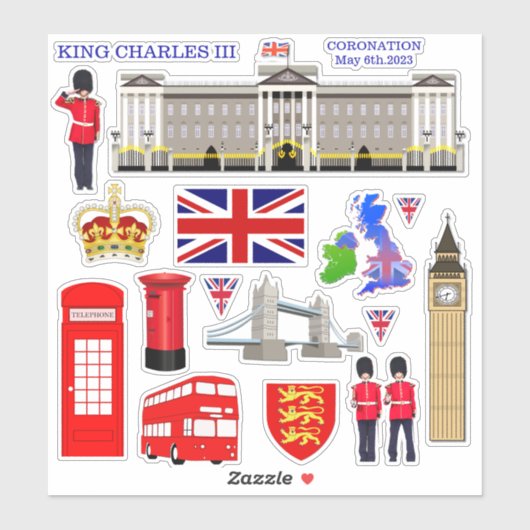 United Kingdom Souvenir Contour Sticker (Vel)