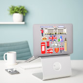 United Kingdom Souvenir Contour Sticker (Laptop op bureau)