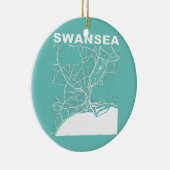 United Kingdom Souvenir Swansea City Street Map Keramisch Ornament (Rechts)