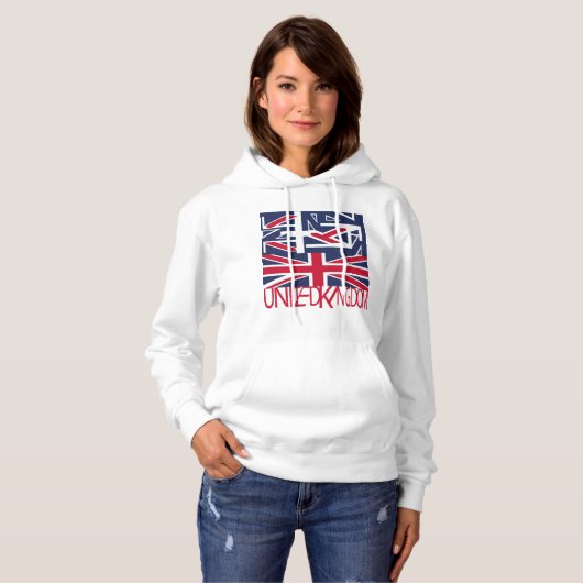 United Kingdom UK flag BY MASANSER PIXELAT Hoodie (Voorkant volledig)