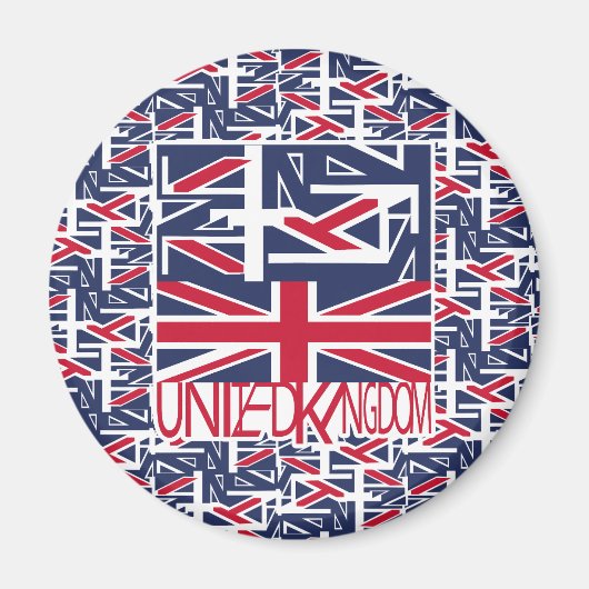 United Kingdom UK flag BY MASANSER PIXELAT Magneet (Voorkant)