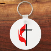 United Methodist Church Cross en Flame Sleutelhang Sleutelhanger (Voorkant)