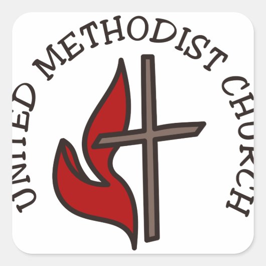 United Methodist Church Vierkante Sticker (Voorkant)