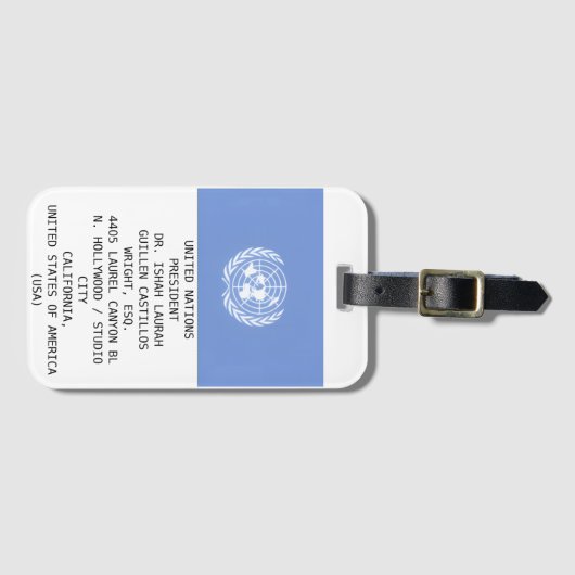 UNITED NATIONS BAGAGELABEL (Voorkant (horizontaal))