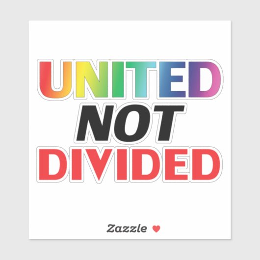 "United Not Divided" lgbetq lgbt vinylstickers Sticker (Vel)