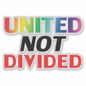 "United Not Divided" lgbetq lgbt vinylstickers Sticker (Voorkant)